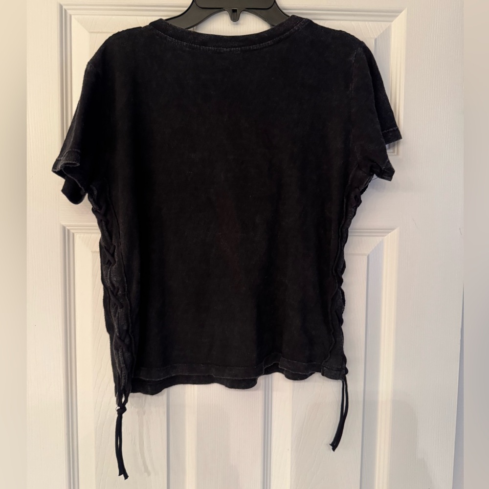 Affliction American Customs Vision Quest Top Women's Black Tee Size Medium - Picture 5 of 13
